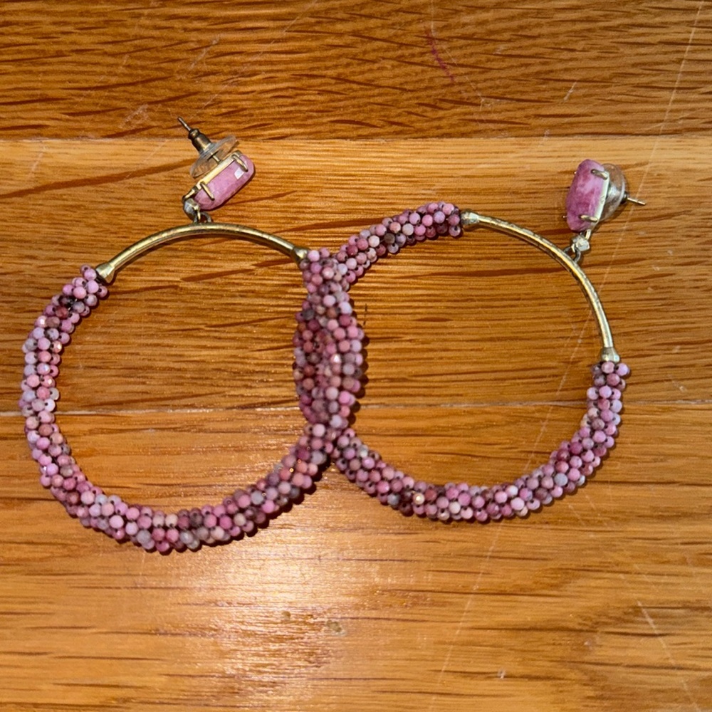 Kendra Scott Russell Hoop Earrings Pink/Gold